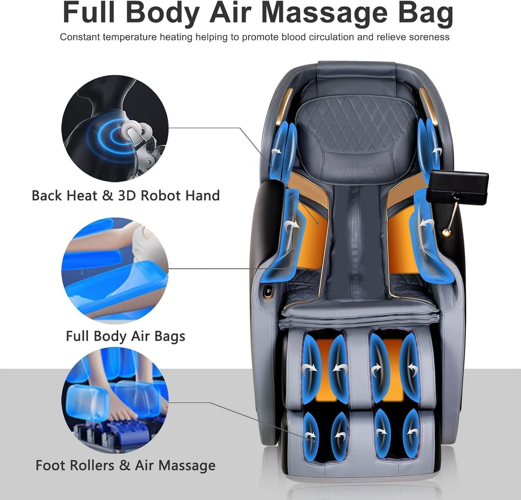 OZONE Royal Vintage Massage Chair (Brown-Blue)