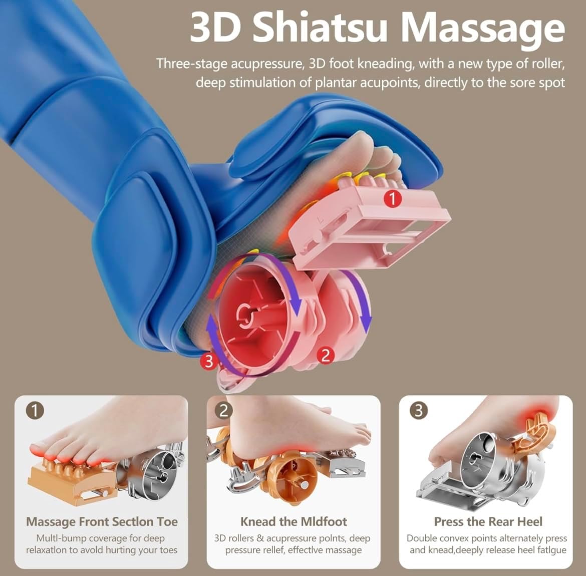 Ozone 2 in 1 Foot and Leg Massager (Black)