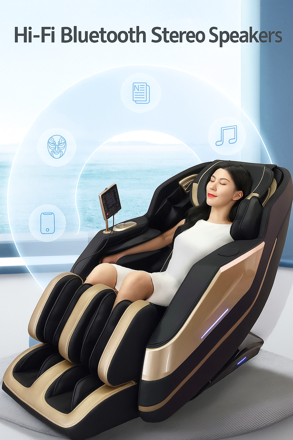 OZONE Royal Vintage Massage Chair (Gold-Black)