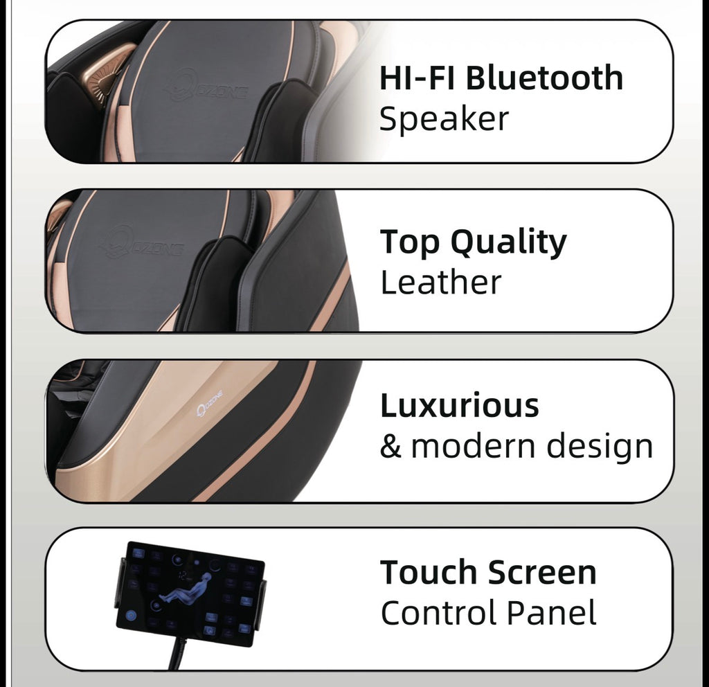 OZONE Royal Vintage Massage Chair (Gold-Black)