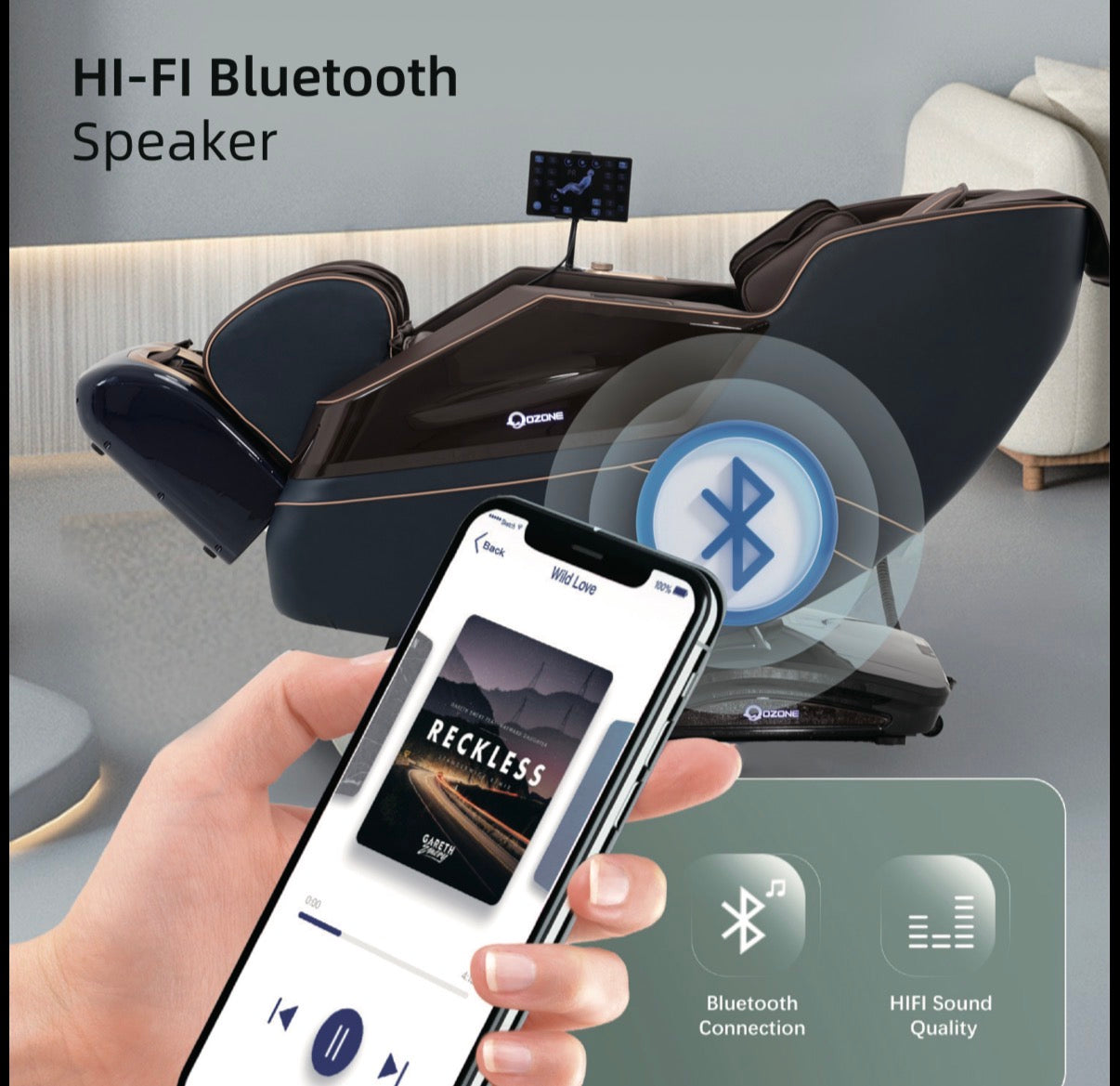 OZONE Royal Vintage Massage Chair (Gold-Black)